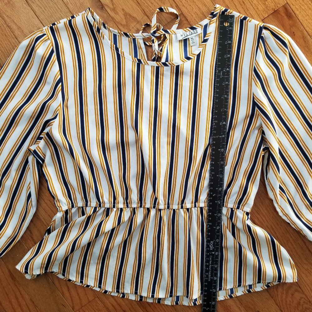 MILEAGE striped blouse XL
